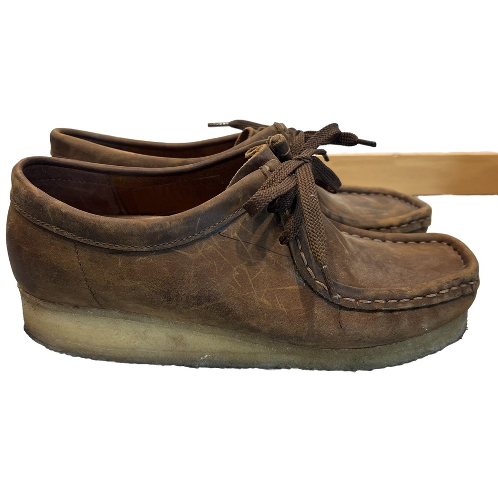 Clarks Originals Wallabee Moccasin Brown Leather Shoes Women's 7 1/2